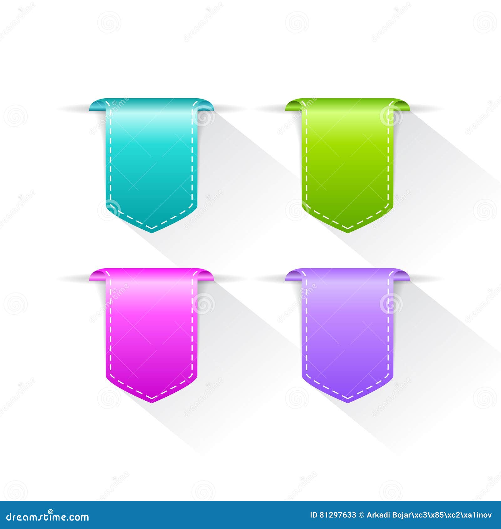 Color Bookmarks Ribbons Set Stock Vector Illustration of green, advert 81297633