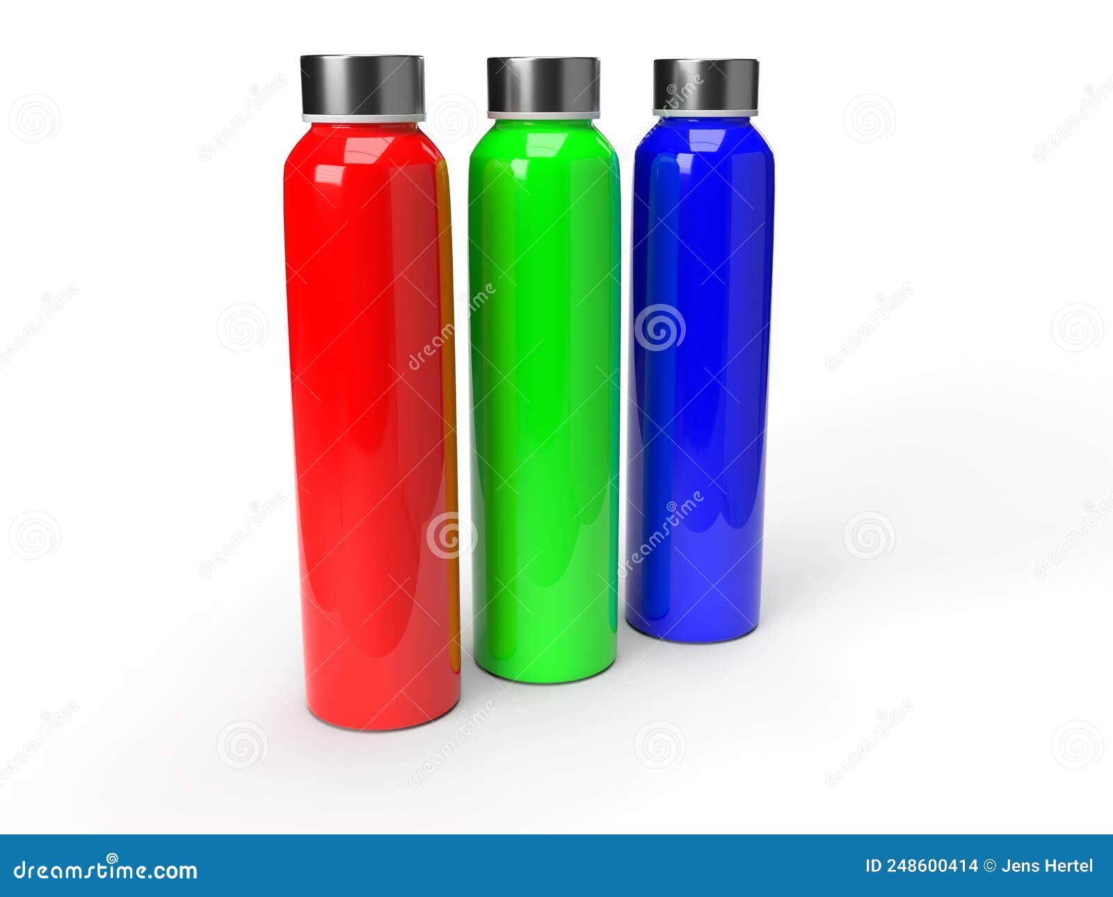 Color bottles rendering stock illustration. Illustration of