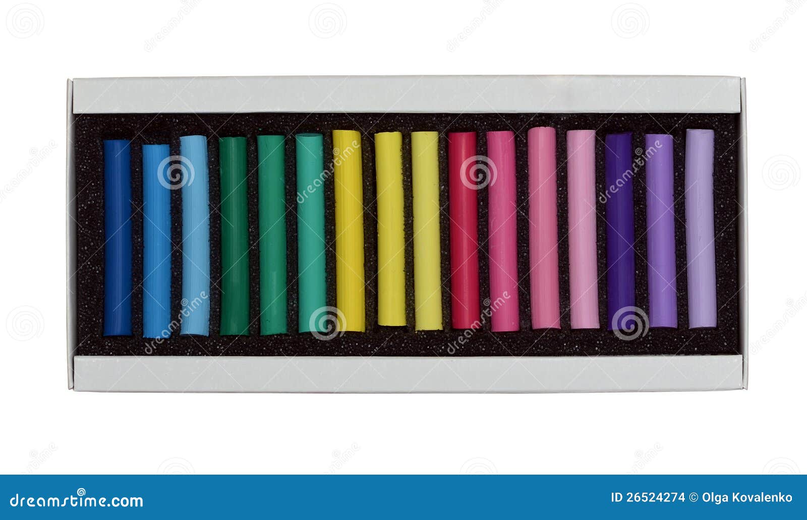 Color Chalk in Box Isolated Stock Photo Image of copy, background 26524274
