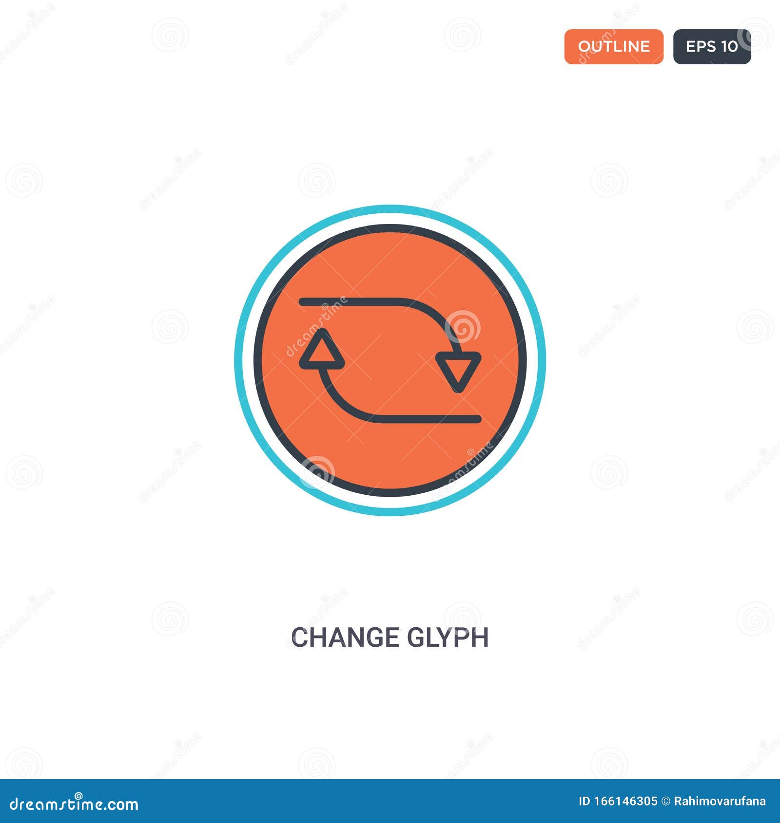 Download 2 Color Change Glyph Concept Line Vector Icon. Isolated ...