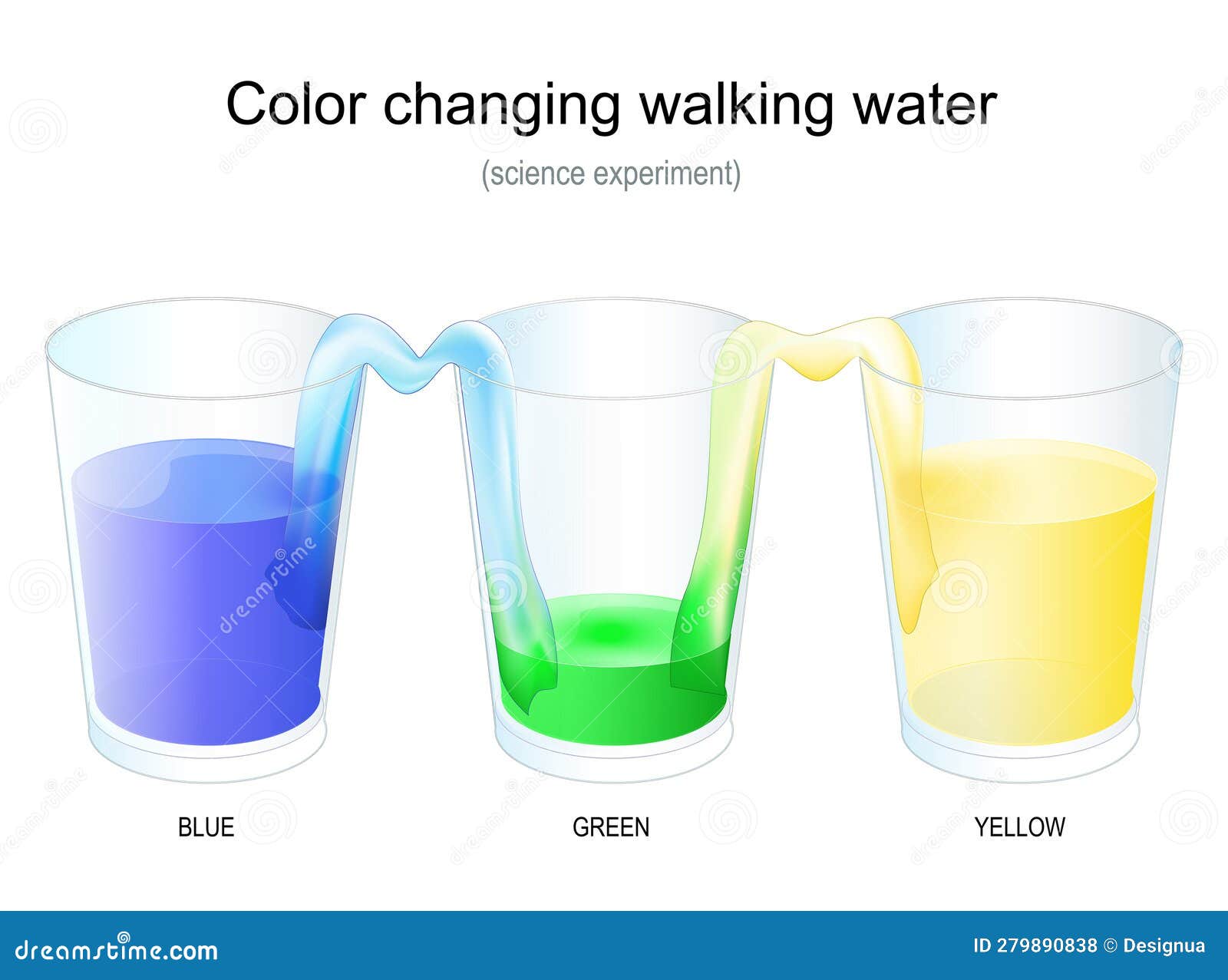 color changing walking water. science experiment