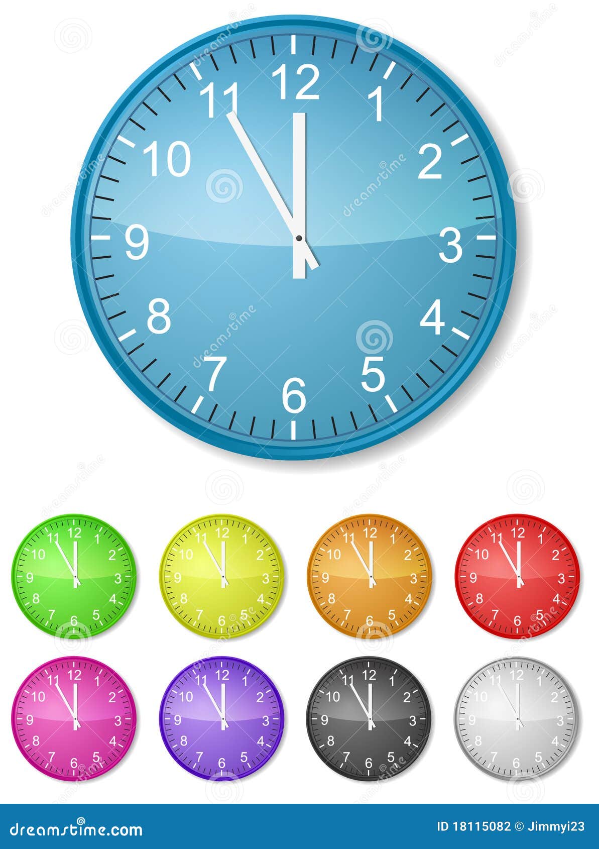 Color clock stock vector. Illustration of number, quartz - 18115082
