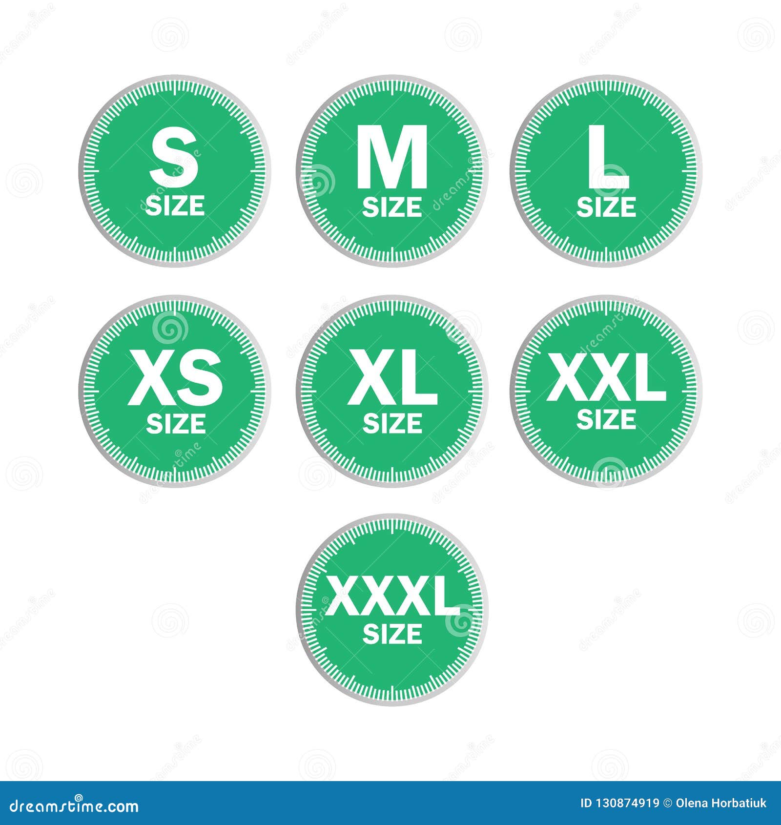 Color Clothing Size Labels. Web Icons. Stock Vector - Illustration of extra, bubble: 130874919