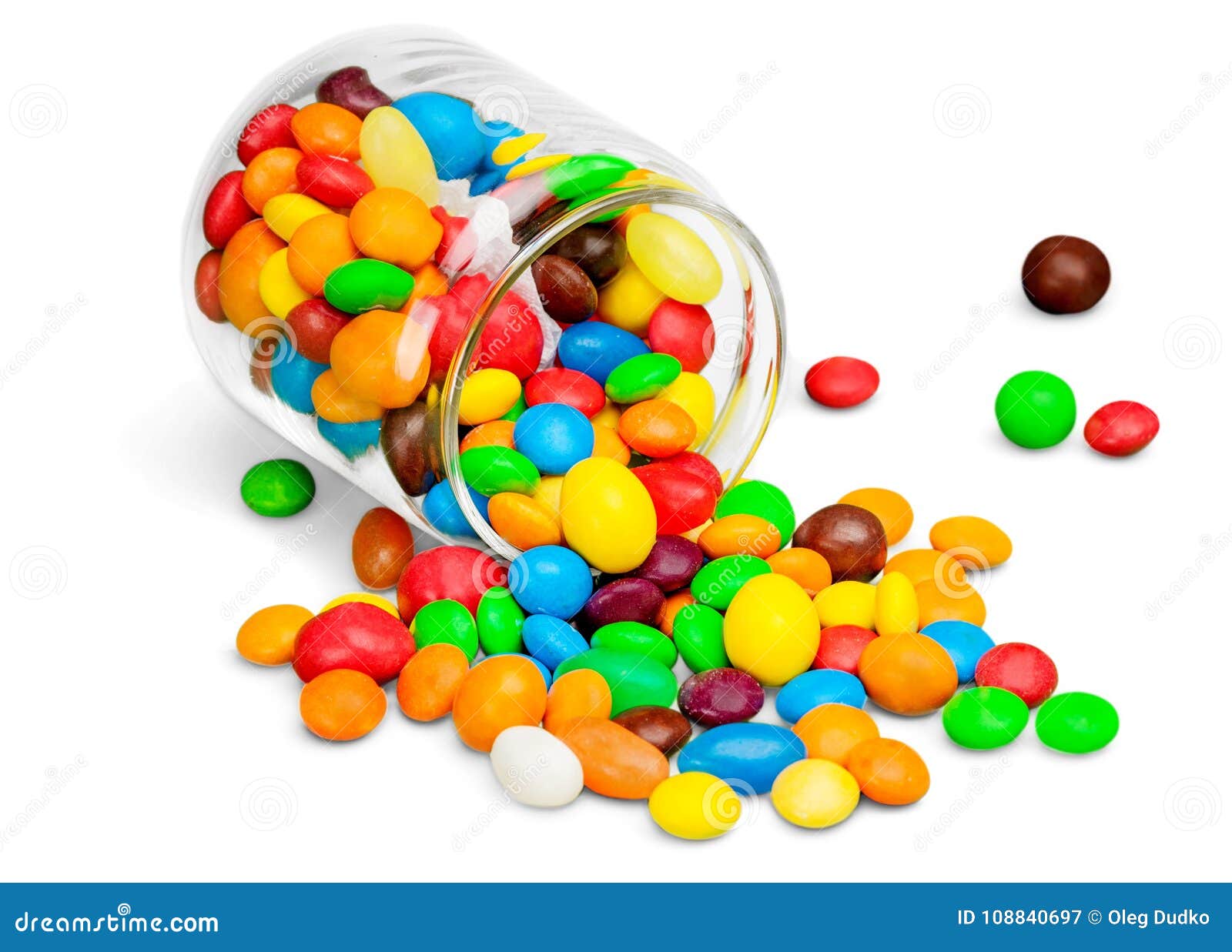 Glass Jar with Colorful Candies on White Stock Image - Image of drink ...