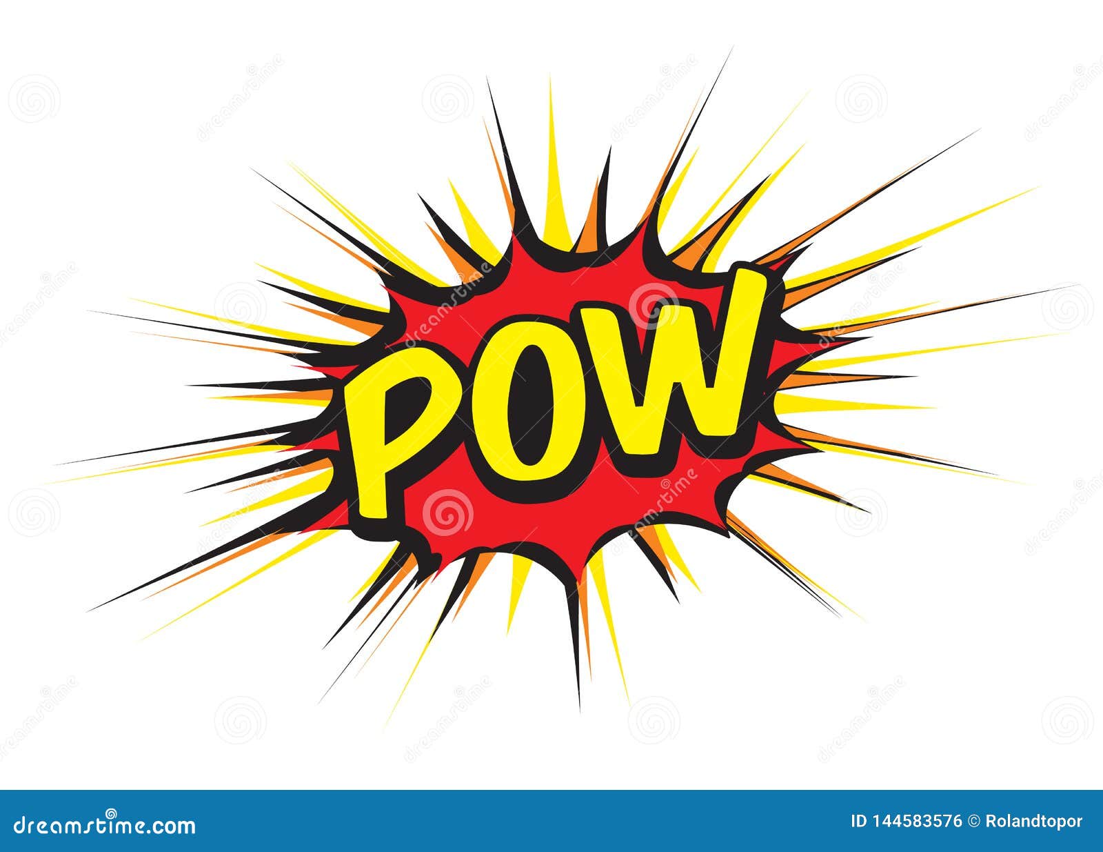 Color Comic Speech Bubble and Text POW. Vector Illustration Stock Illustration Illustration of