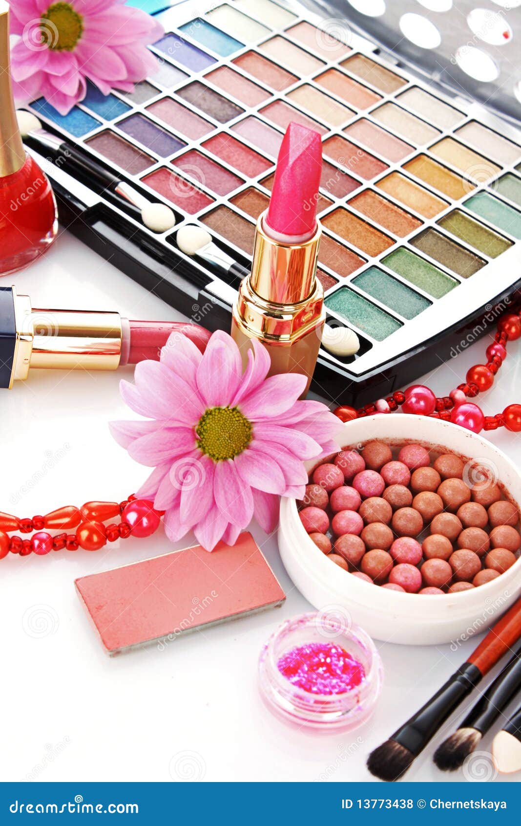Color Cosmetics with Flower Stock Photo Image of look, beauty 13773438