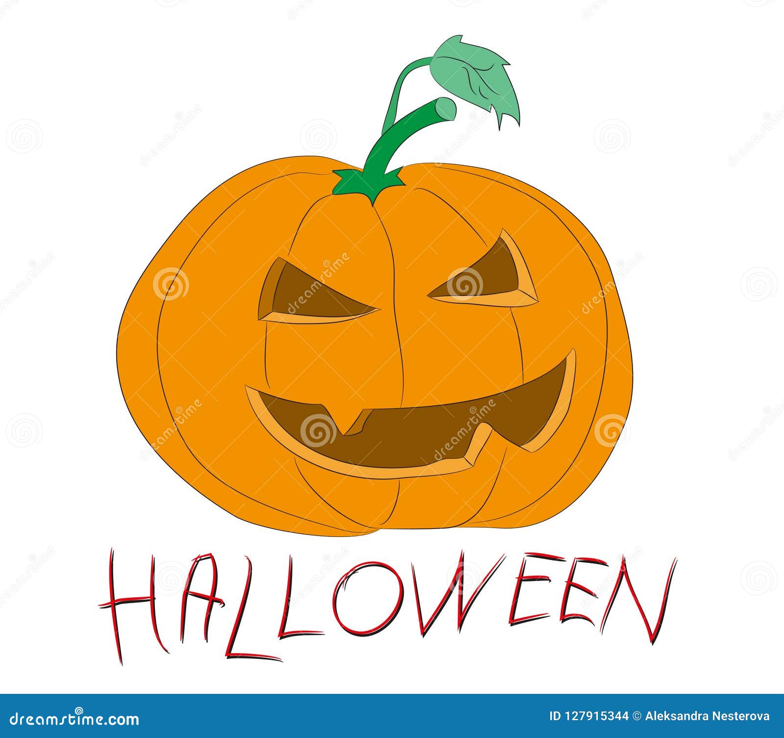 Color De Dibujo De La Calabaza De Halloween, Vector Ilustración del Vector  - Ilustración de octubre, partido: 127915344