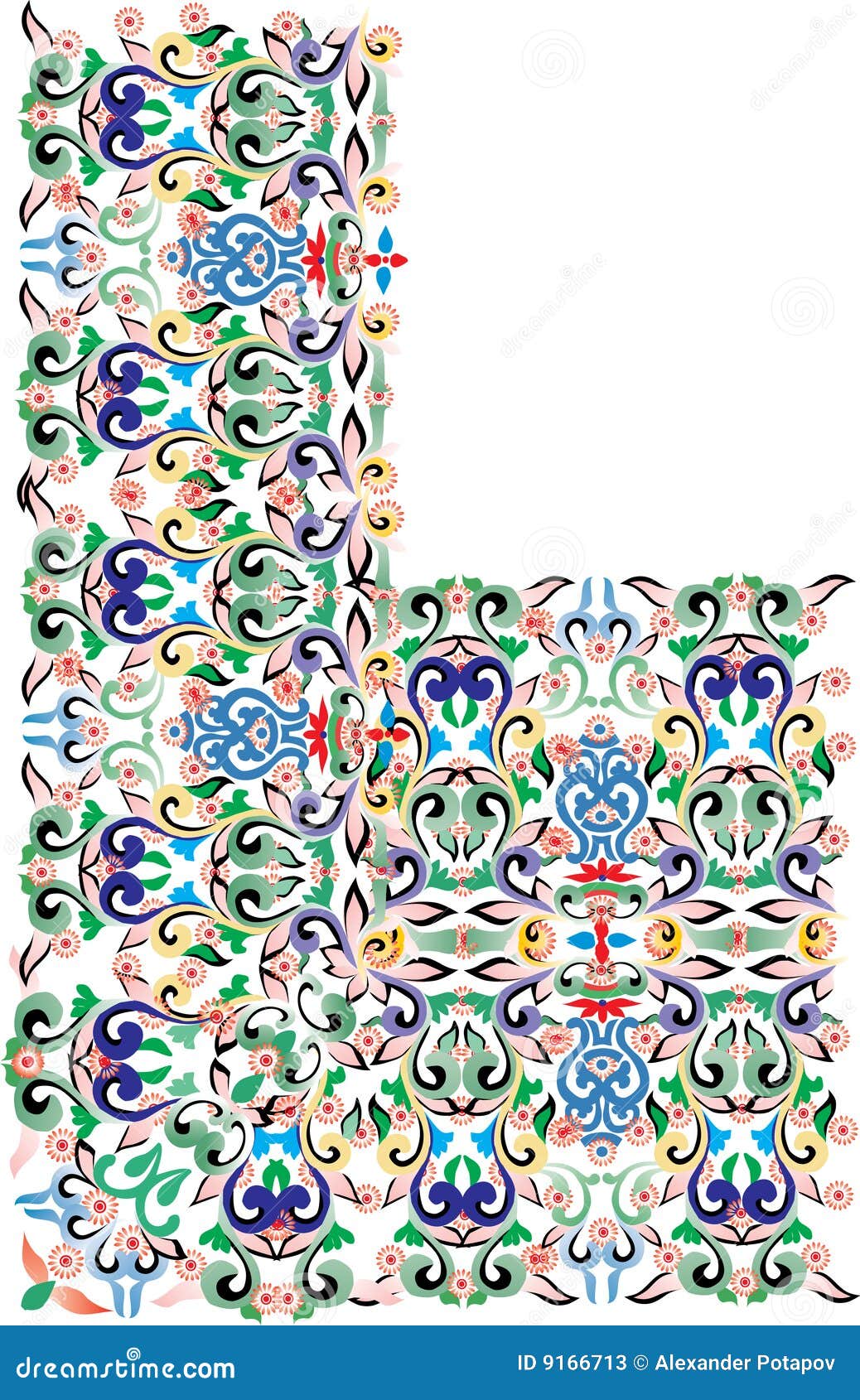 Color decorative corner stock vector. Illustration of black - 9166713