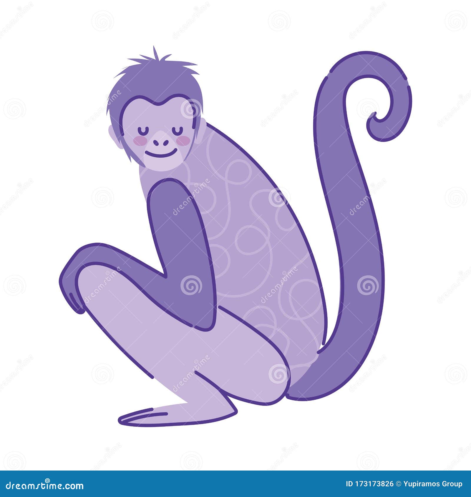Color Del Doodle De Dibujos Animados De Animales Monos Sobre Fondo Blanco Ilustración del Vector - Ilustración de colorido, colorante: 173173826