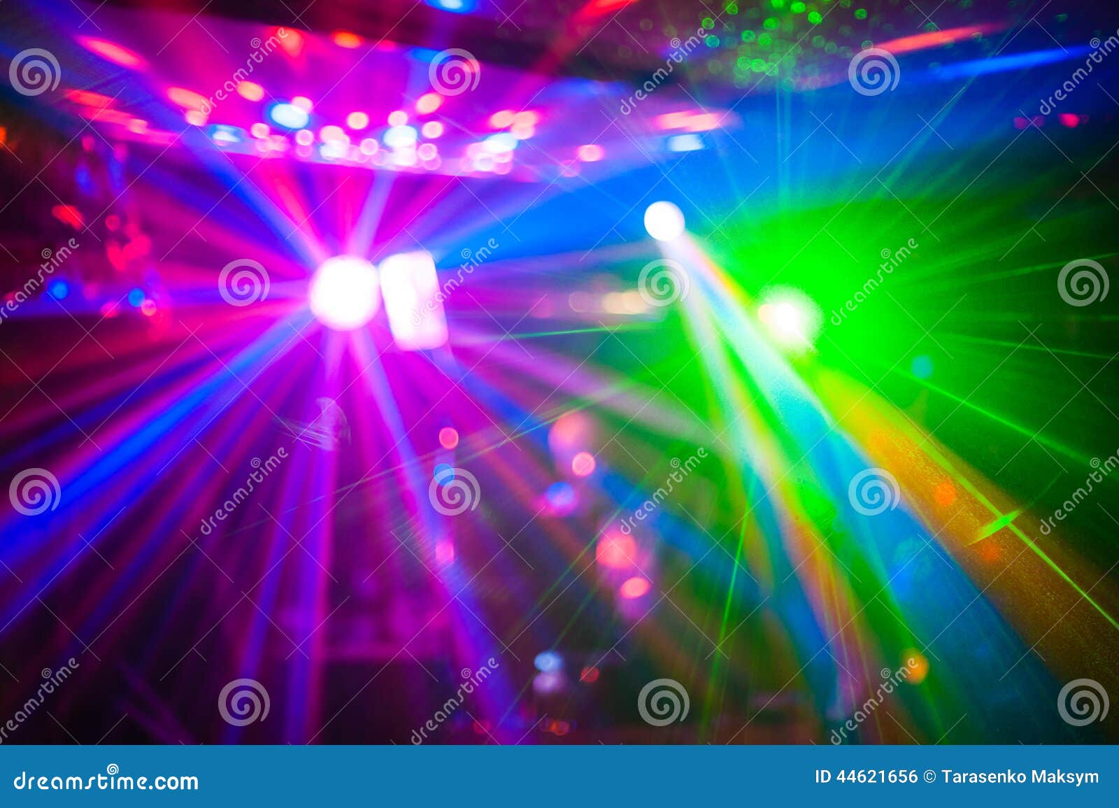 Color Disco Club Light with Effects and Laser Show Stock Photo Image