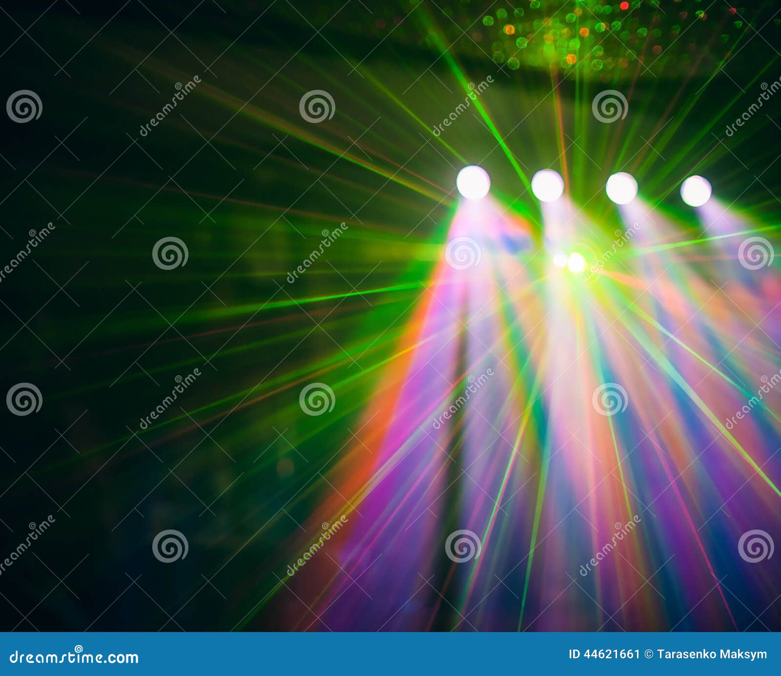 Color Disco Club Light with Effects and Laser Show Stock Illustration