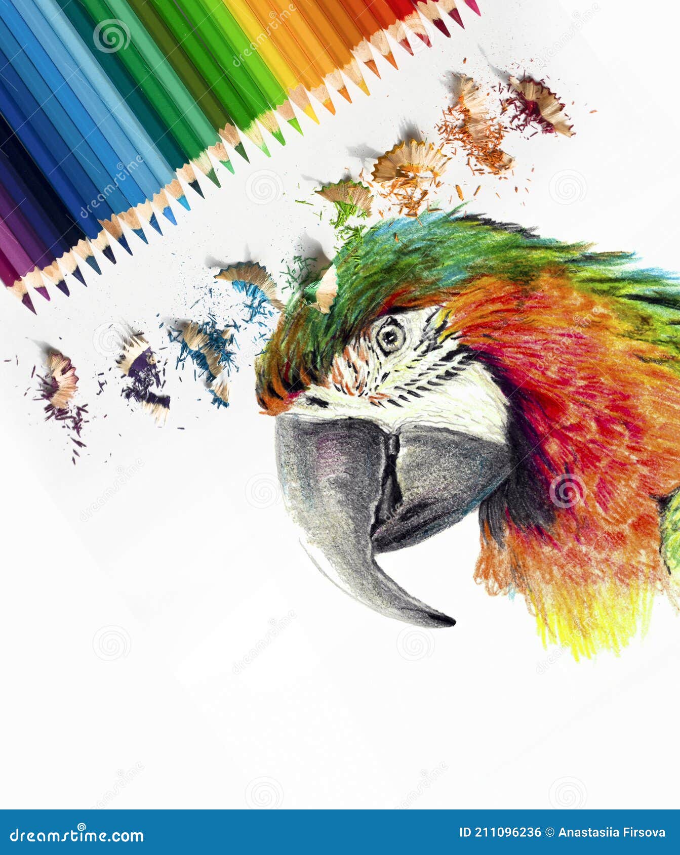 Premium PSD | Realistic color pencil portrait effect template