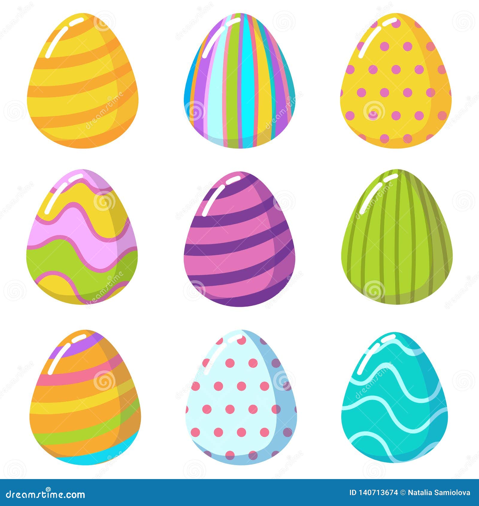 Vector Kawaii Egg Emoji Easter Stickers Stock Vector Illustration of