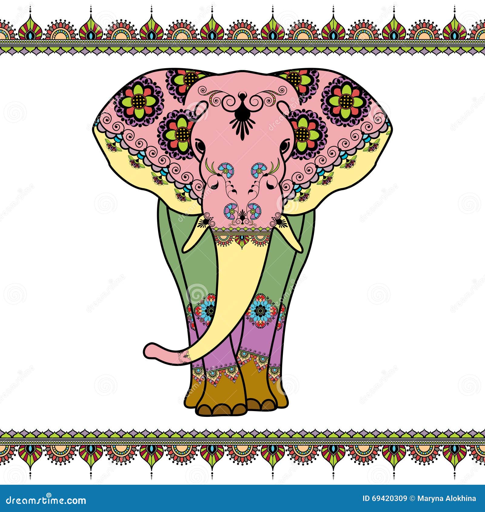 Elephant Border Printable