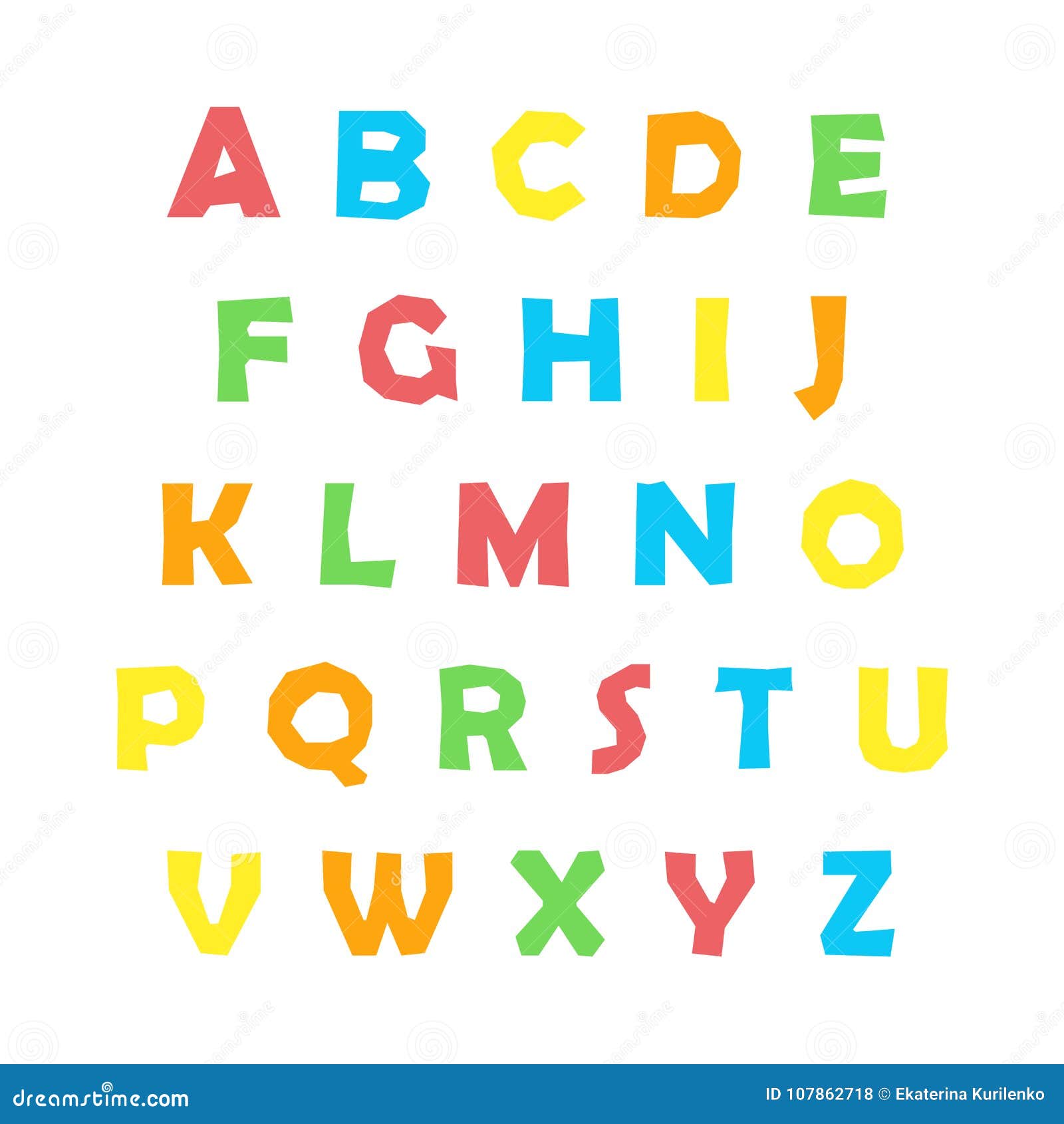 Color English alphabet stock vector. Illustration of color - 107862718