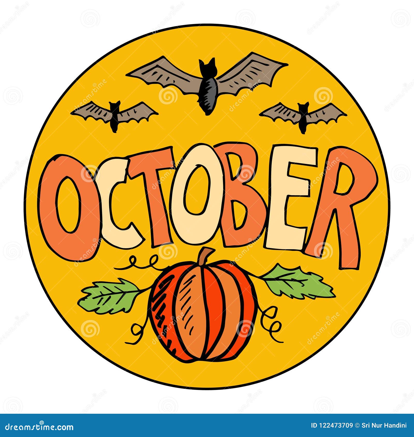 Color Example. October Coloring Pages for Kids Stock Illustration -  Illustration of coloring, hand: 122473709