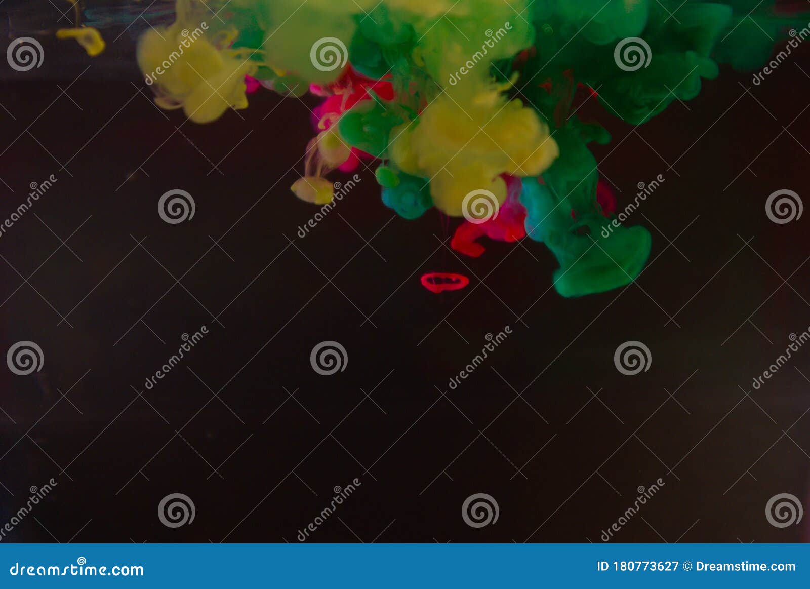 Color Explosion on Black Background. Stock Image - Image of dyes, color