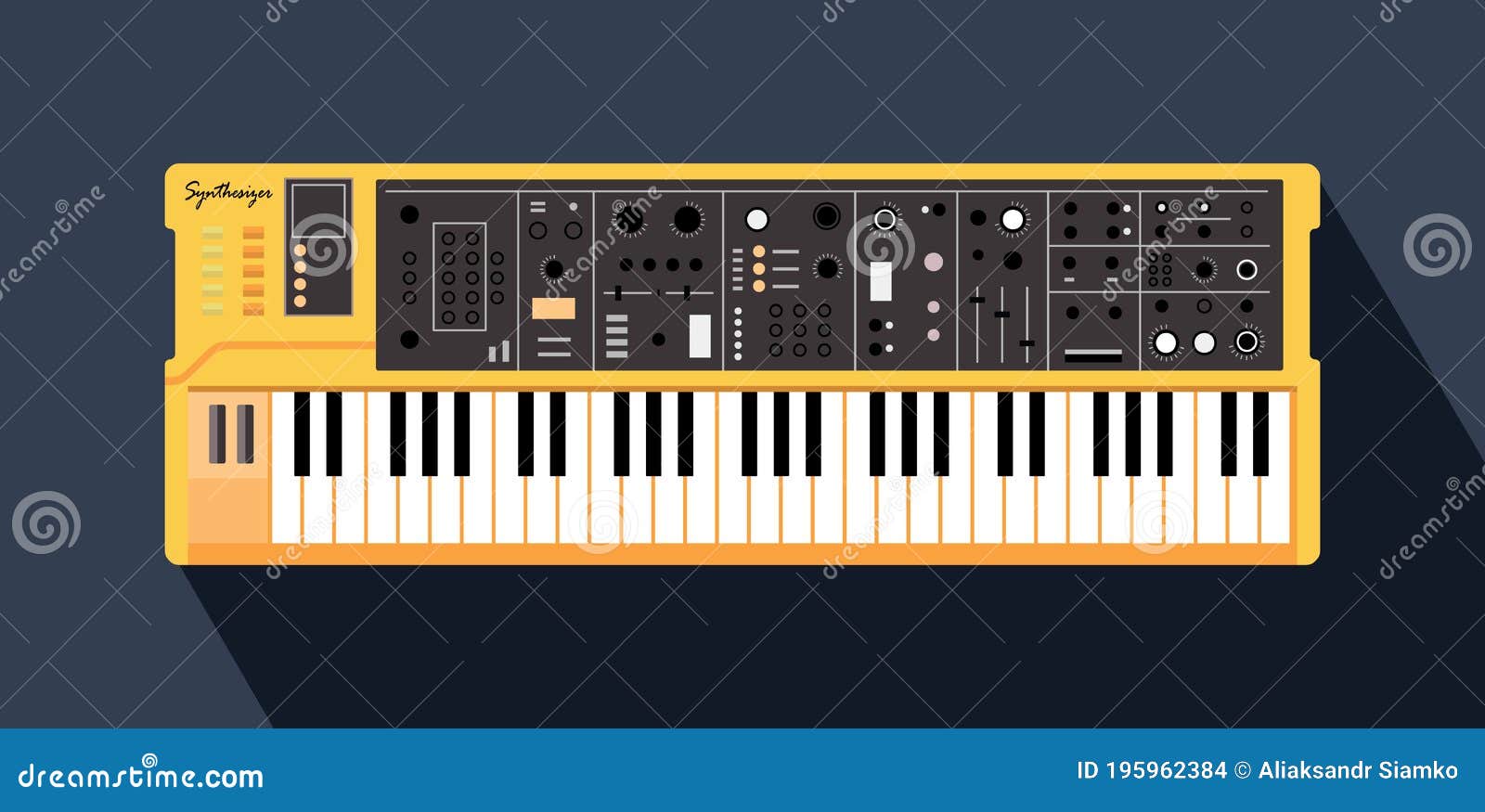 Color Flat Style Vector Piano Roll Synthesizer Vocoder Stock Vector Illustration Of Entertainment Electronic