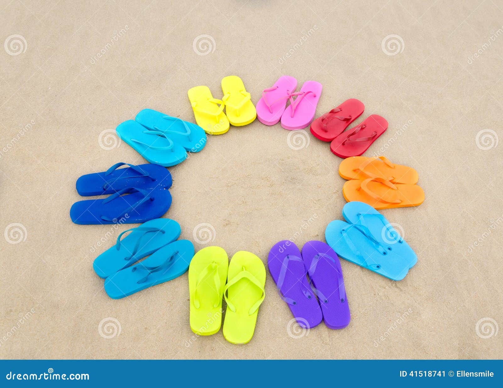 Color flip flops stock image. Image of beach, sandy, green - 41518741