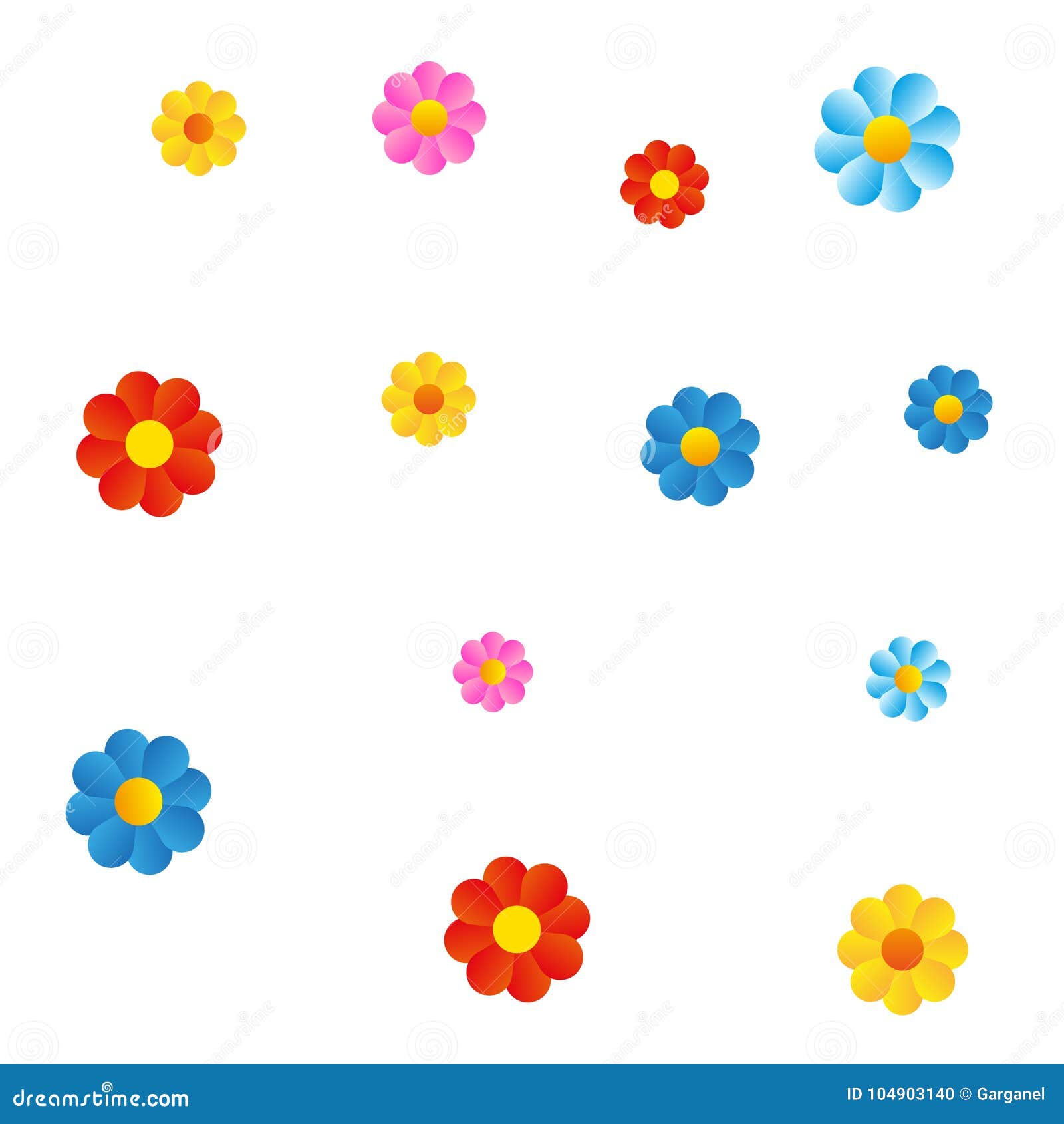 Color Flowers On White Background Stock Vector Illustration Of Cover Magic 104903140