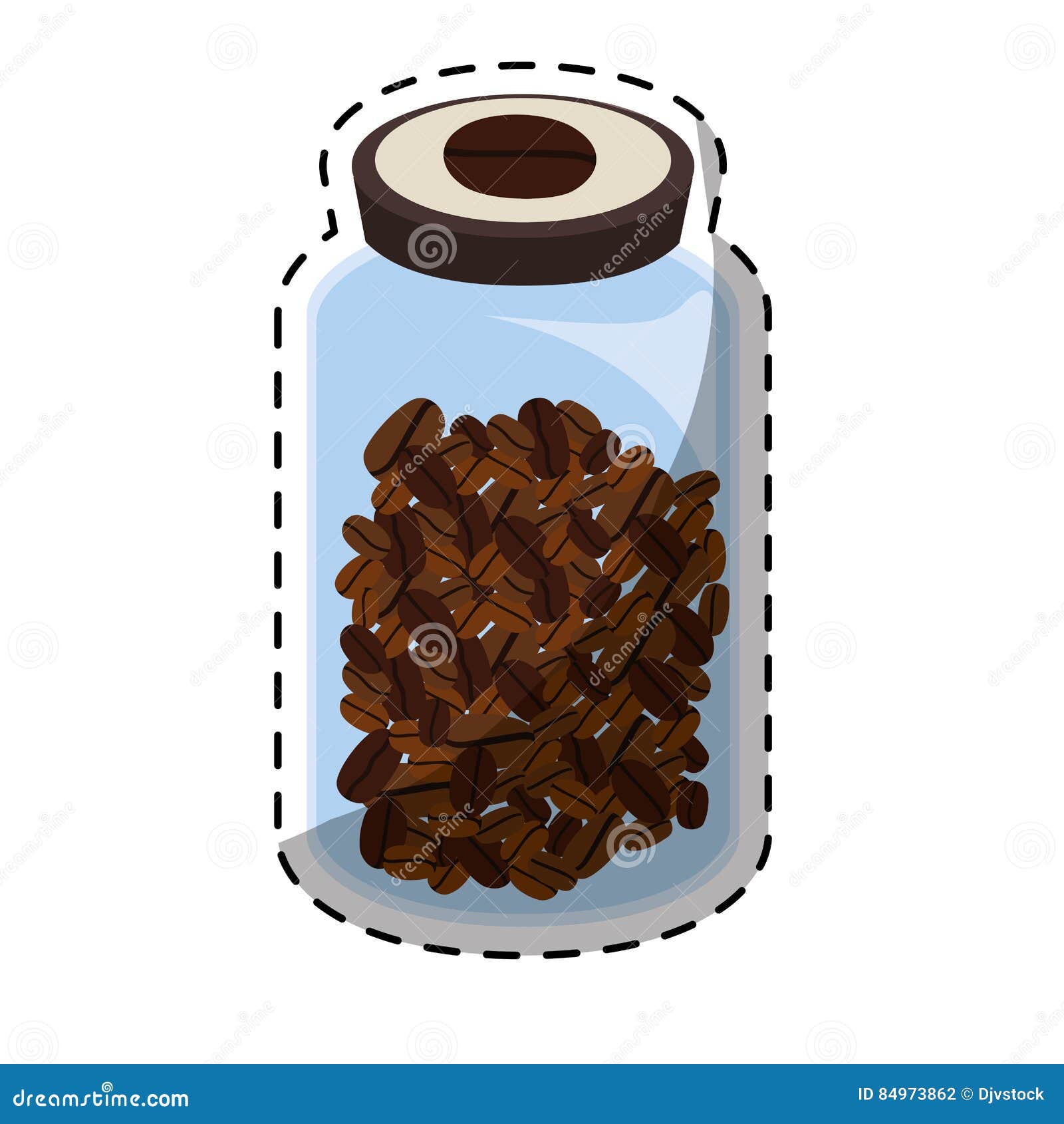 Color Glass Coffee Bottle Design Stock Illustration Illustration of