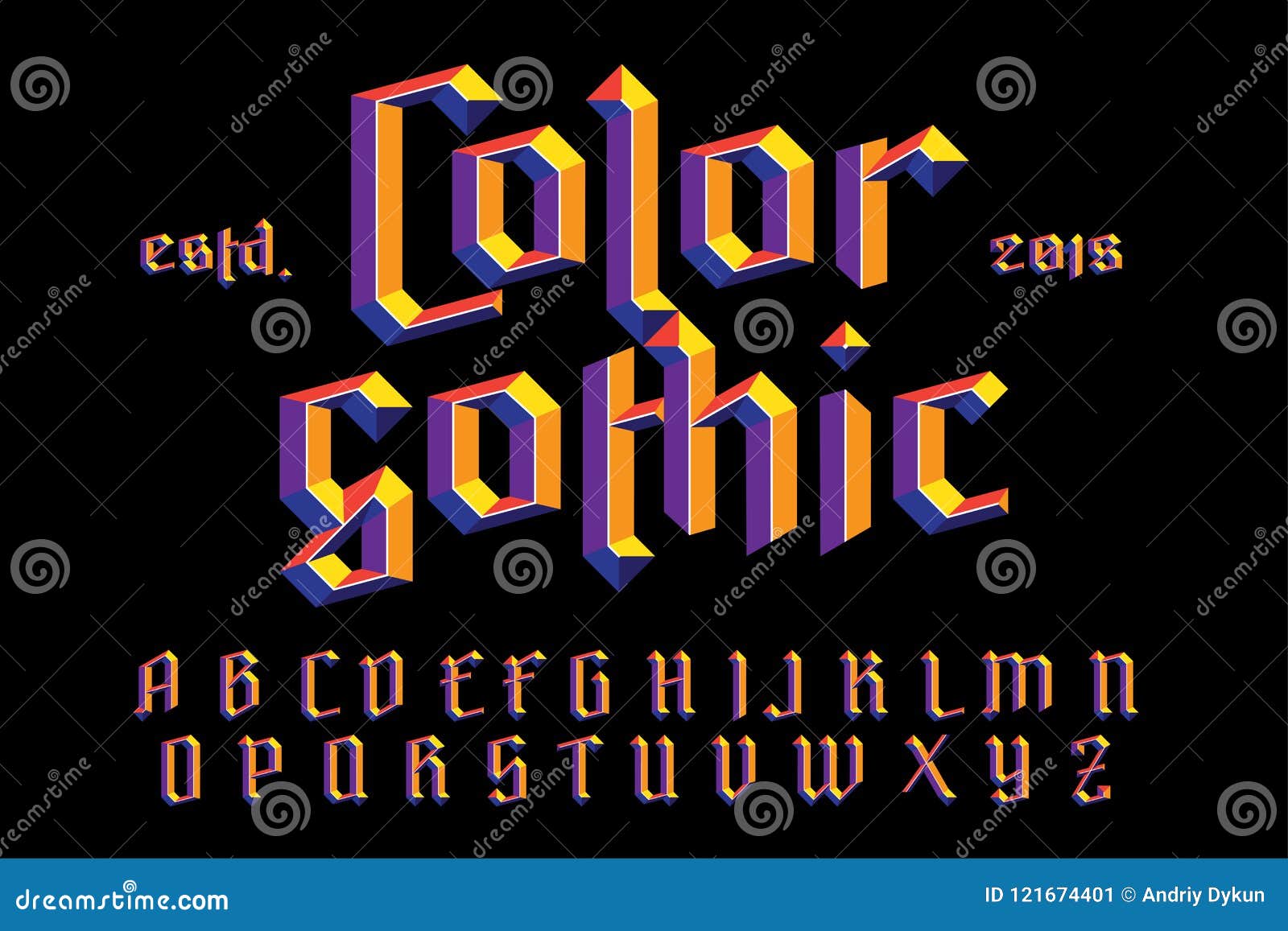 color gothic alphabet