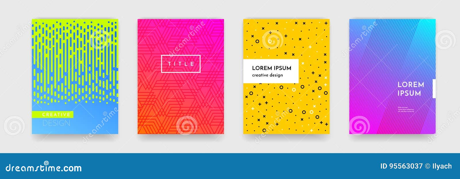 color gradient abstract geometric pattern texture for book cover template  set