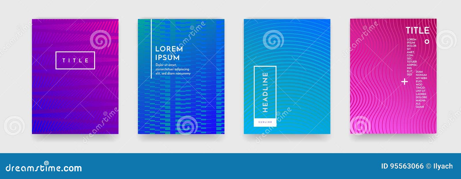color gradient abstract geometric pattern texture for book cover template  set