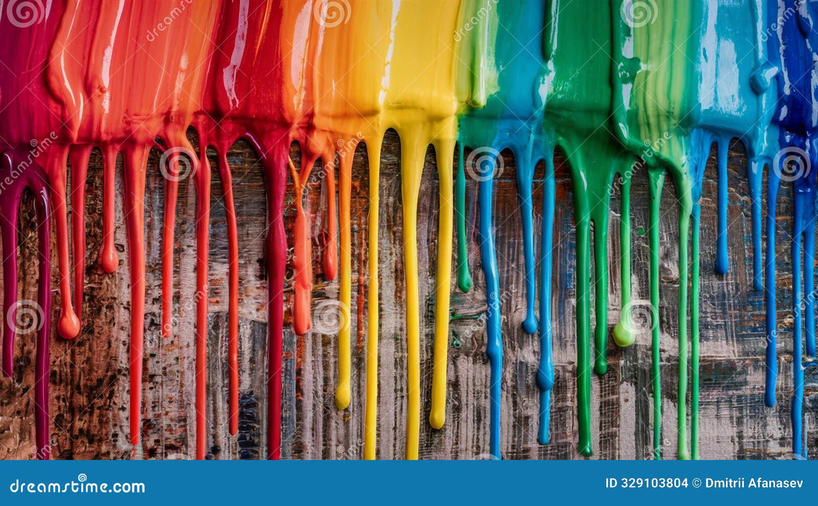 color gradients dripping across textured canvas like flowing paint