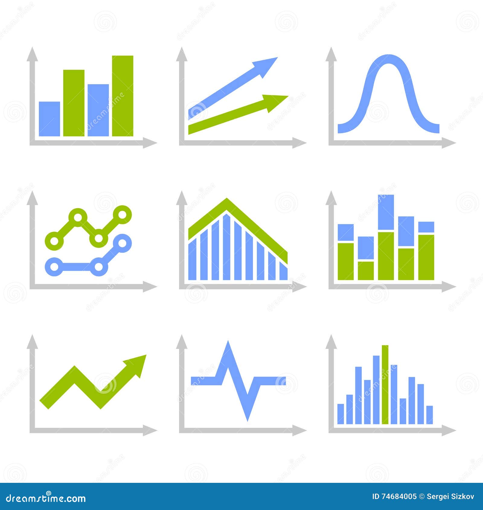 Swoosh Bar Chart Icons stock vector. Illustration of symbol - 30344051
