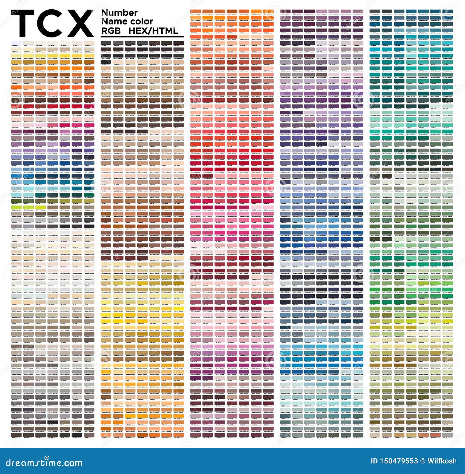 color table pantone fhi system.  color palette with number, named color swatches, chart conform to pantone rgb, html and hex