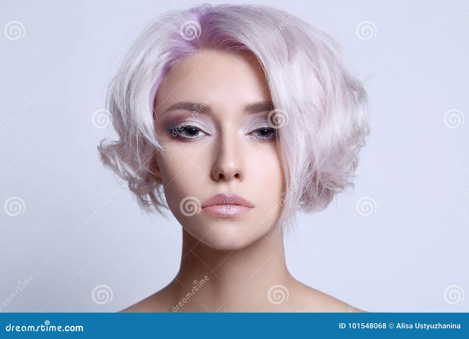 Color Hair Beautiful Young Woman Stock Photo - Image of glamour, front