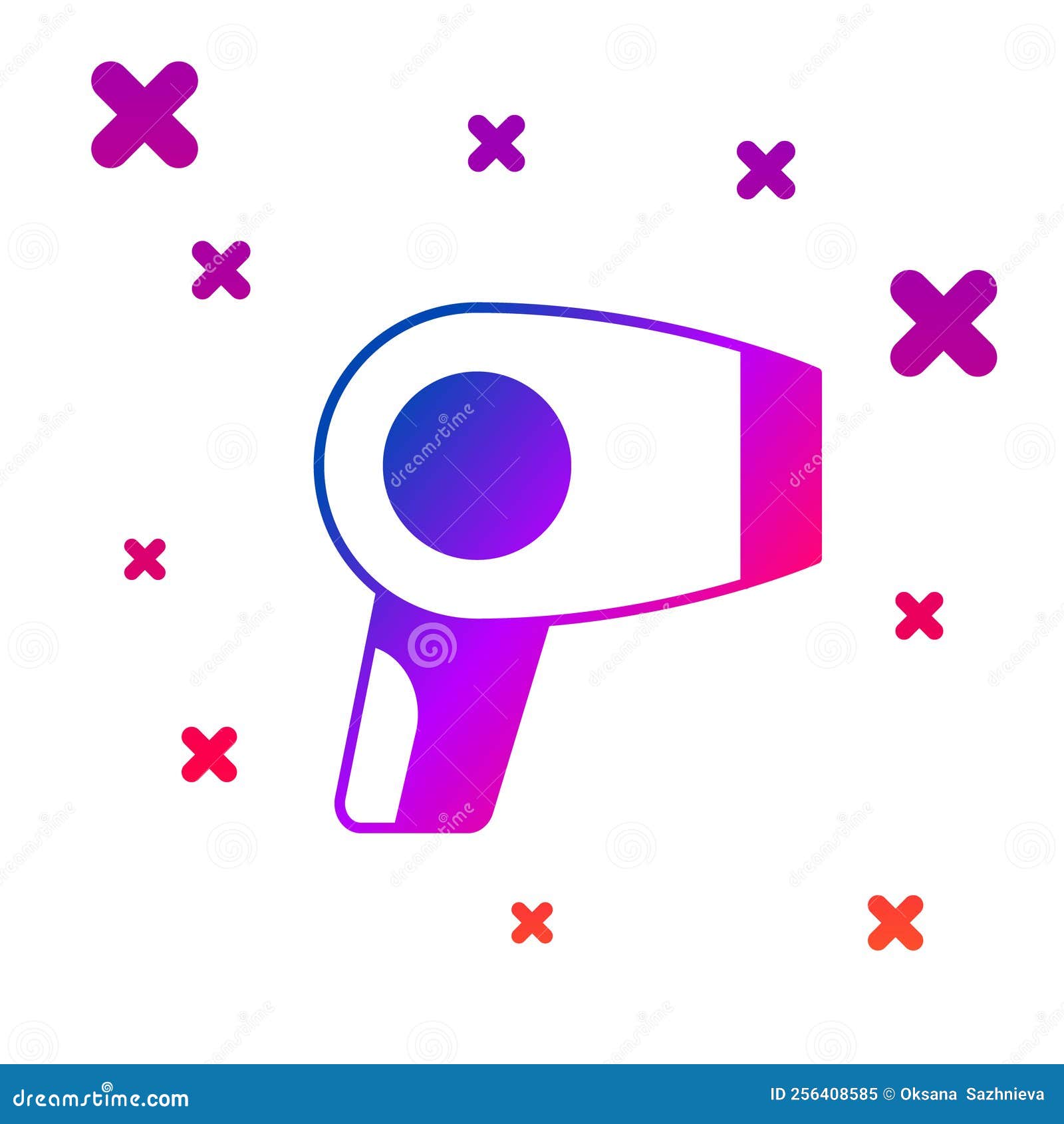 Color Hair Dryer Icon Isolated on White Background. Hairdryer Sign