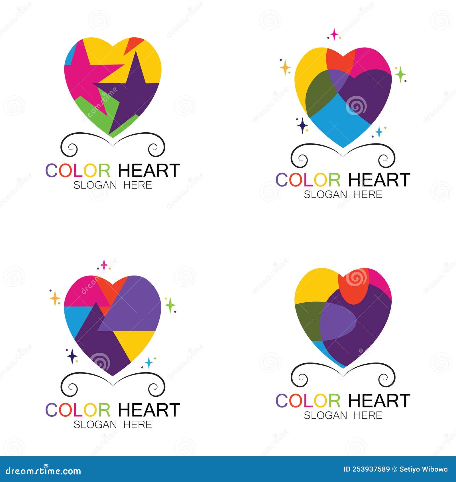 COLOR HEART VECTOR ICON ILLUSTRATION Stock Vector - Illustration of ...