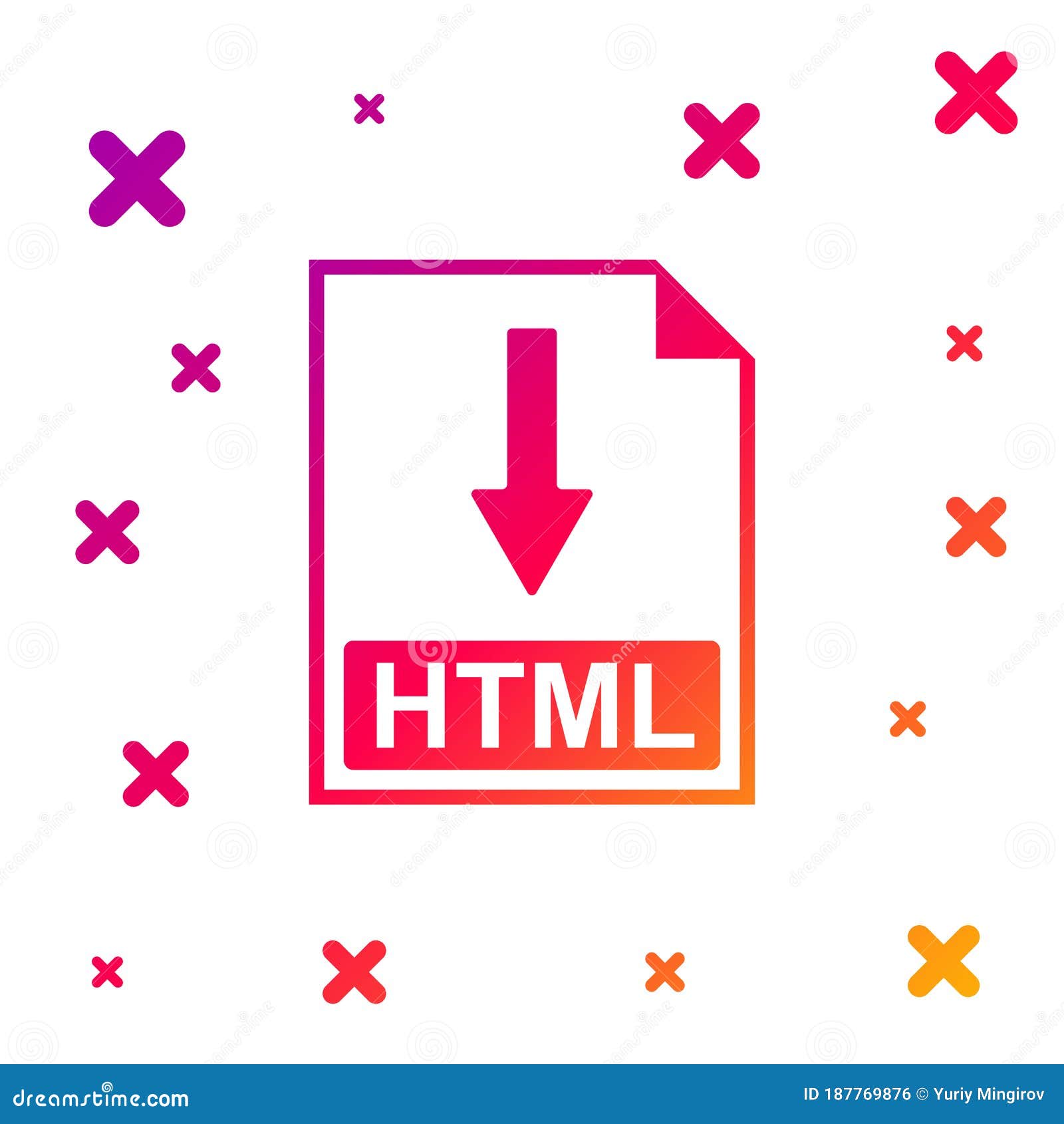 Color HTML File Document Icon. Download HTML Button Icon Isolated on White  Background Stock Vector - Illustration of information, graphic: 187769876