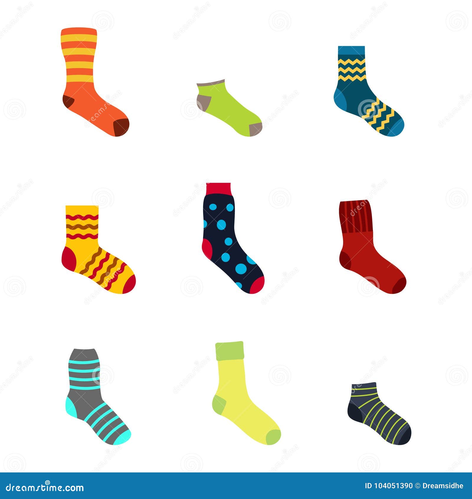 Color icons set with socks stock vector. Illustration of symbol - 104051390