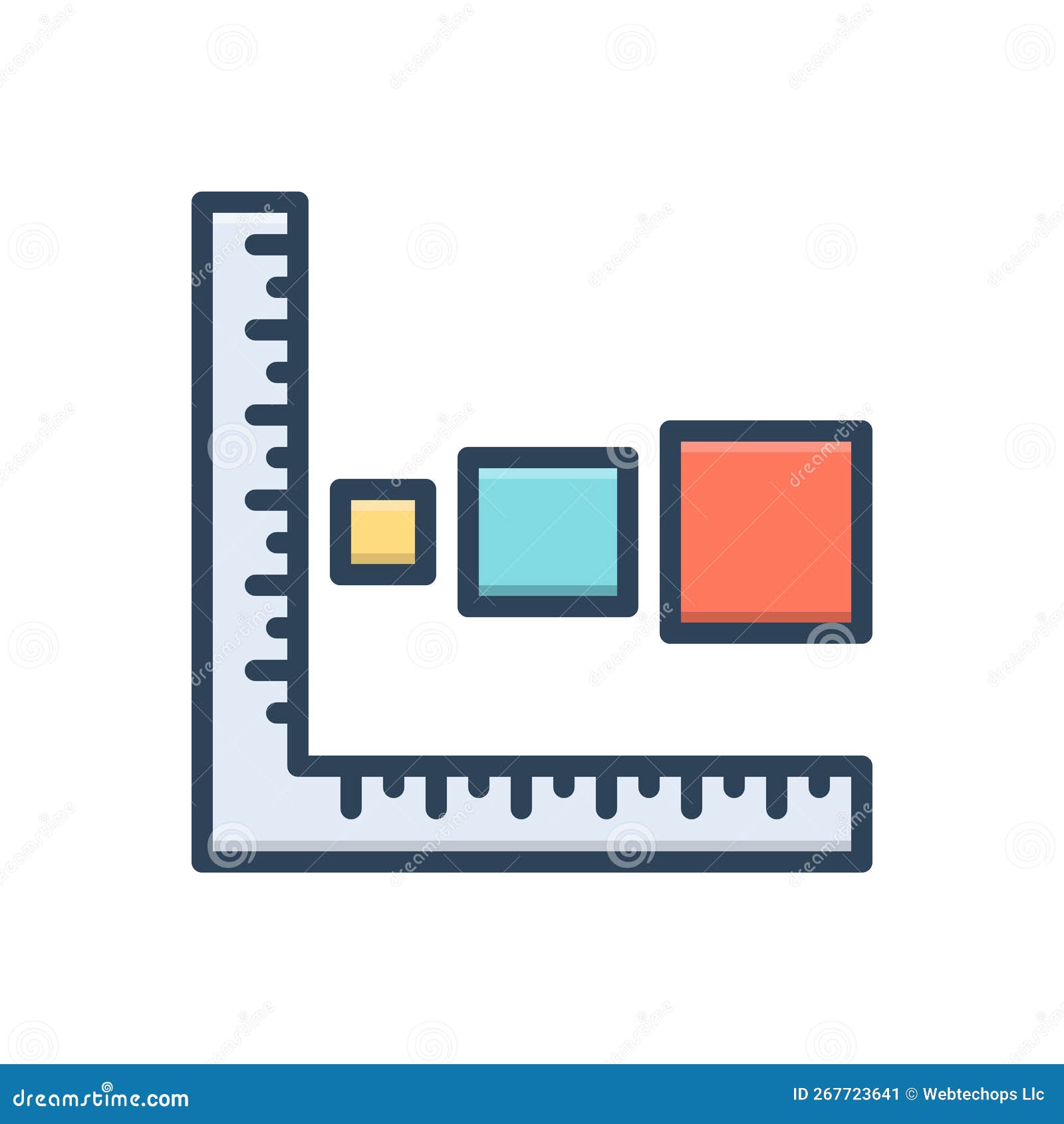 Color Illustration Icon for Sizes, Figure and Structure Stock