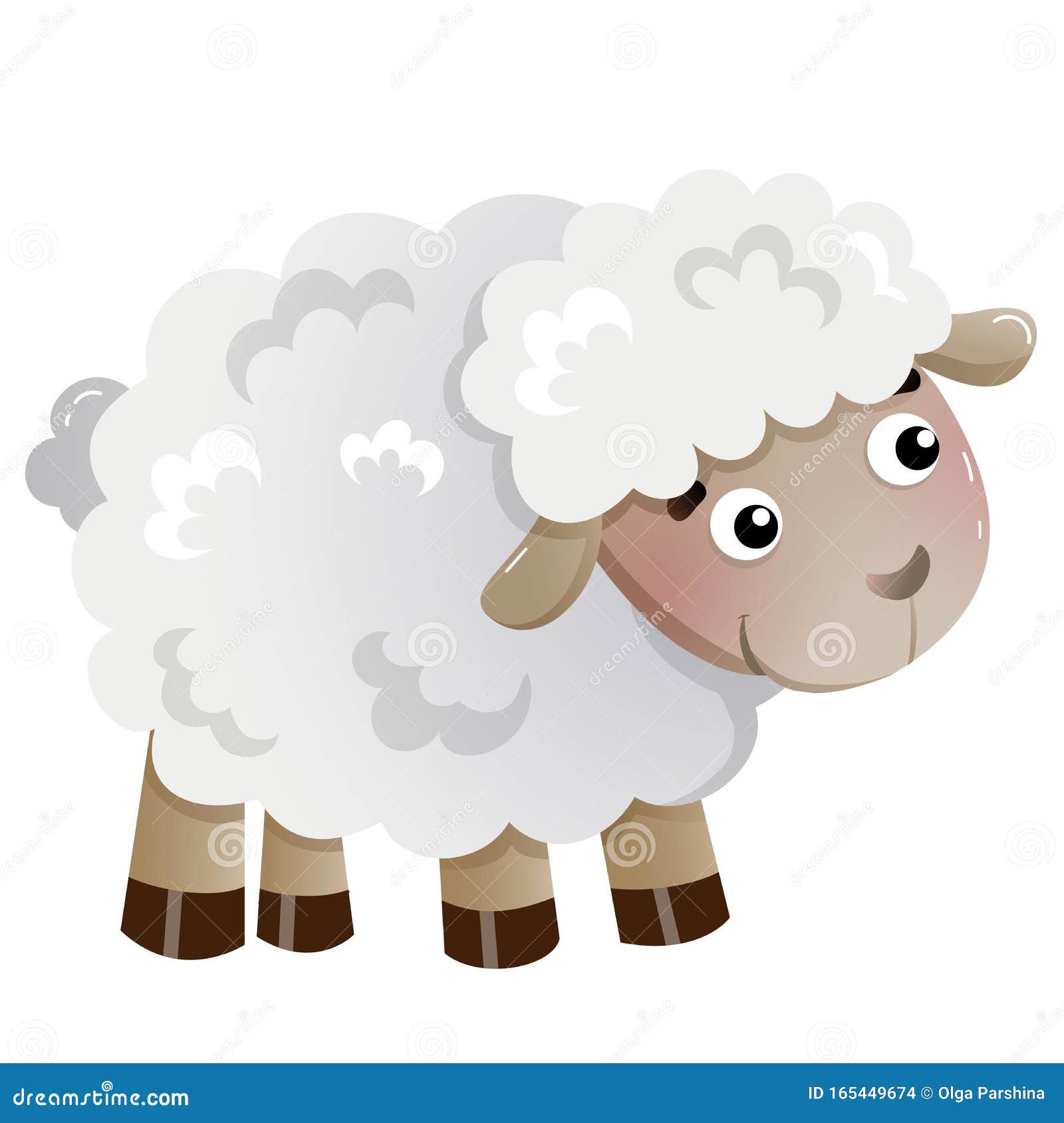 Color Image of Cartoon Little Sheep on White Background. Farm Animals Stock Vector - Illustration of herd, grassland: 165449674 Color Image of Cartoon Little Sheep on White Background. Farm Animals Stock Vector - Illustration of herd, grassland: 165449674