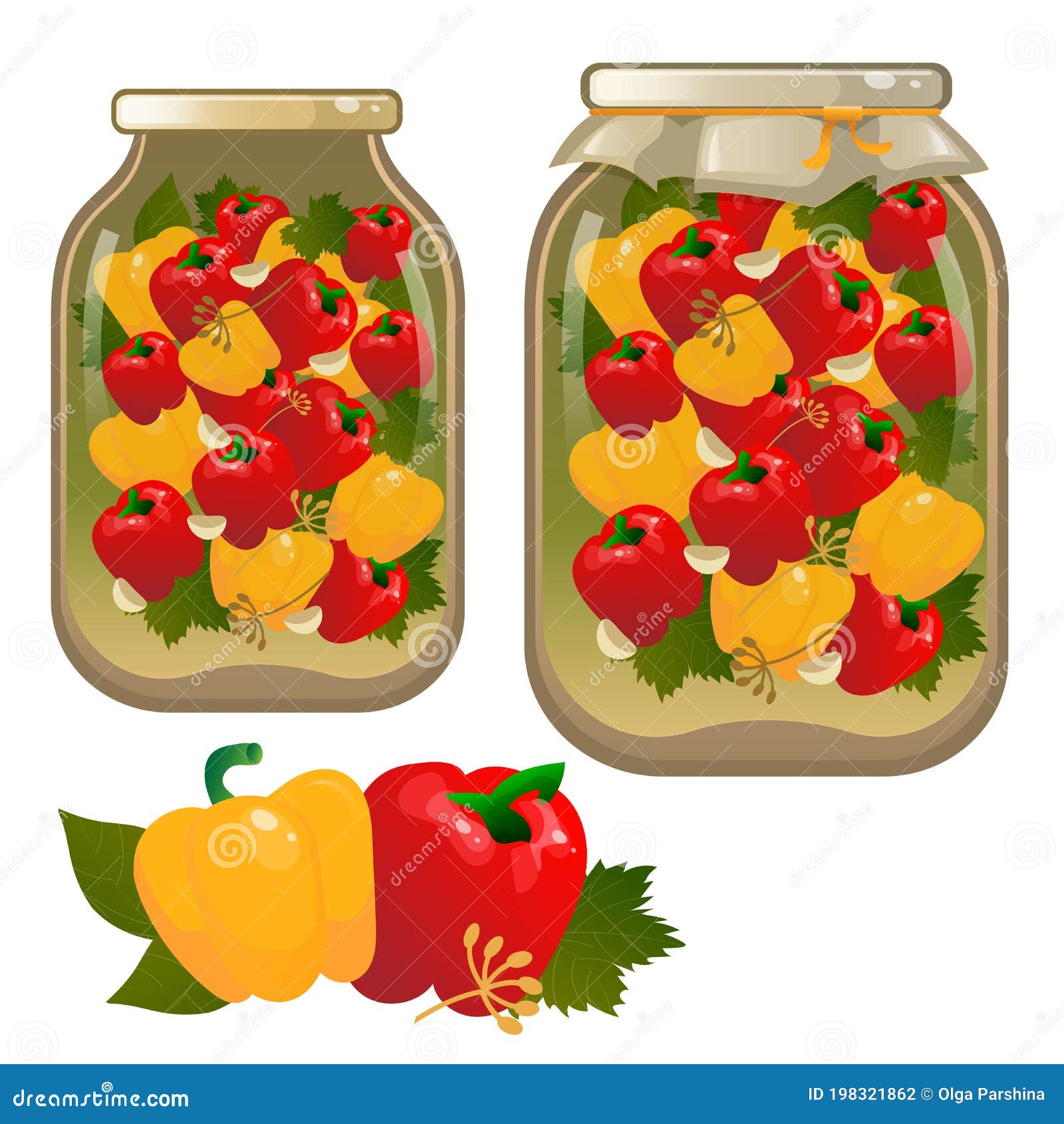 Color Image of Jar of Pickled Peppers. Vegetables. Pickles. Food and ...