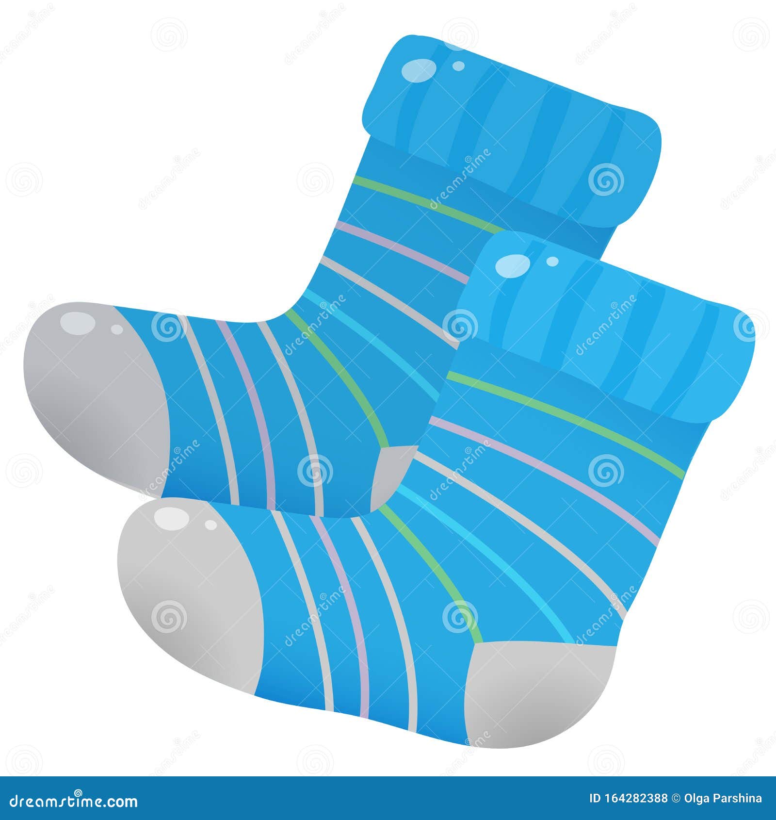 Color Image of Knitted Wool Socks on a White Background. Vector ...