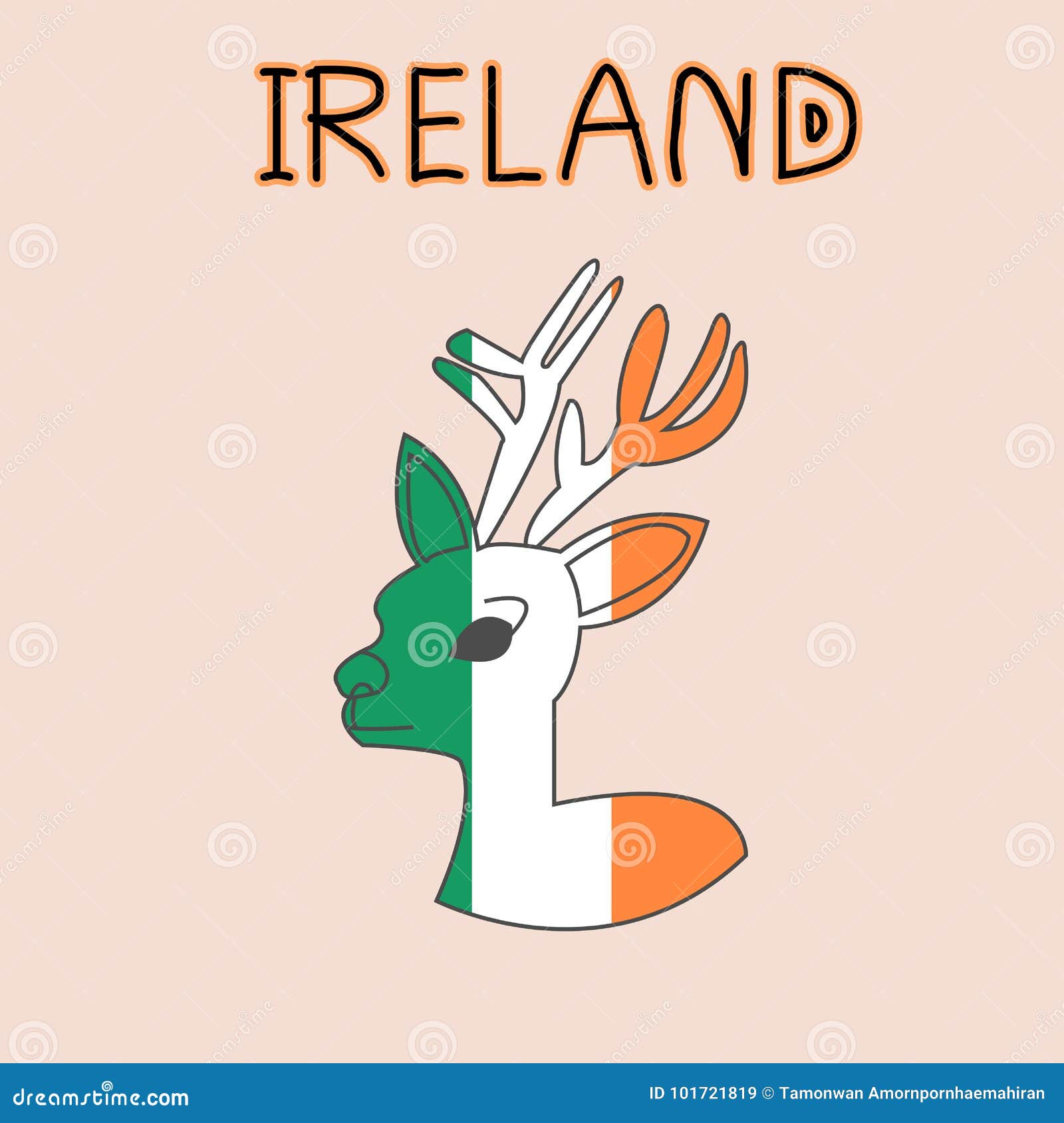 Color Imitation of Ireland Flag with Stag, National Animal Stock Illustration - Illustration of emblem, color: 101721819 Color Imitation of Ireland Flag with Stag, National Animal Stock Illustration - Illustration of emblem, color: 101721819