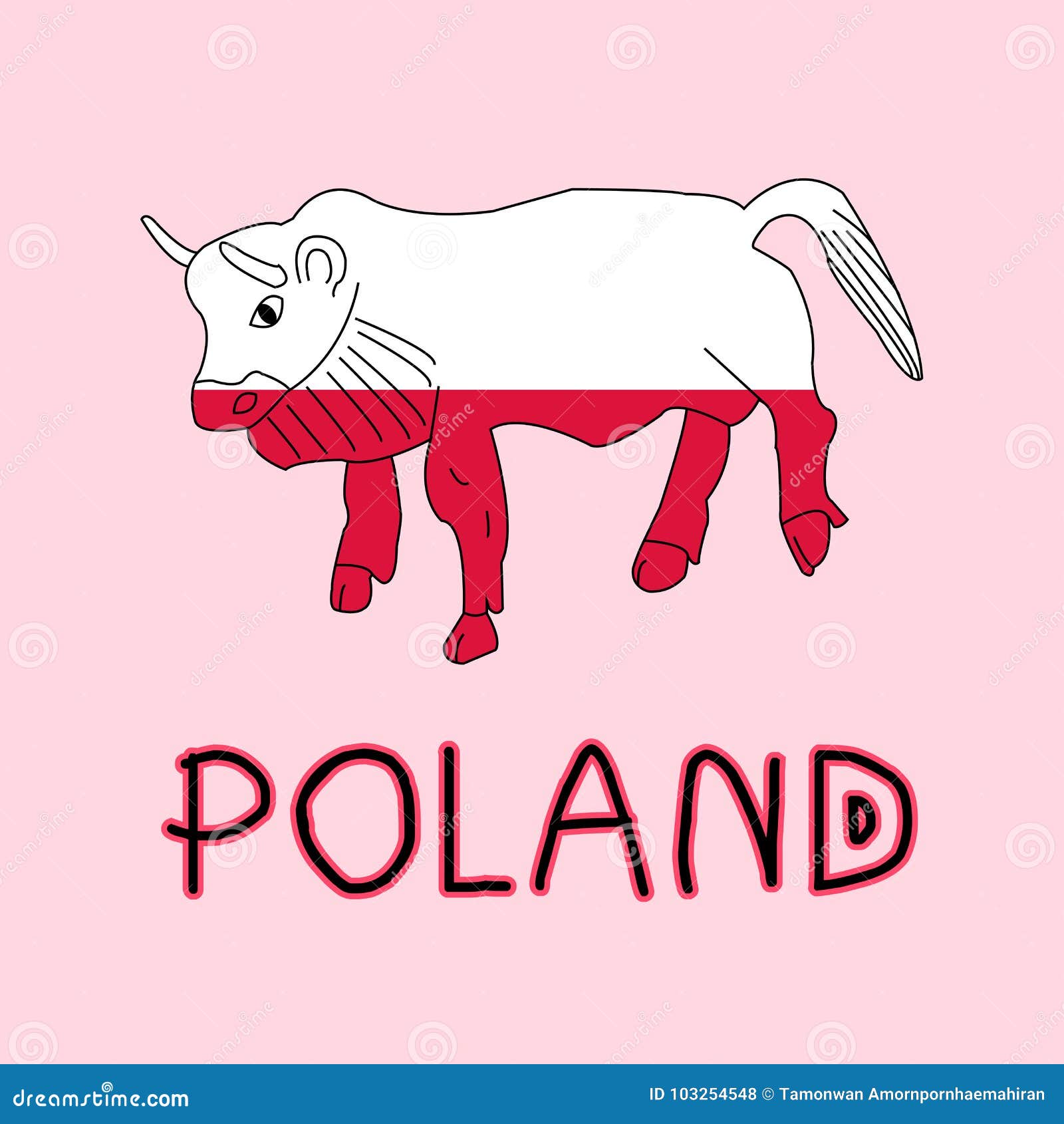 Color Imitation of Poland Flag with European Bison, National Animal Stock Illustration - Illustration of line, color: 103254548 Color Imitation of Poland Flag with European Bison, National Animal Stock Illustration - Illustration of line, color: 103254548