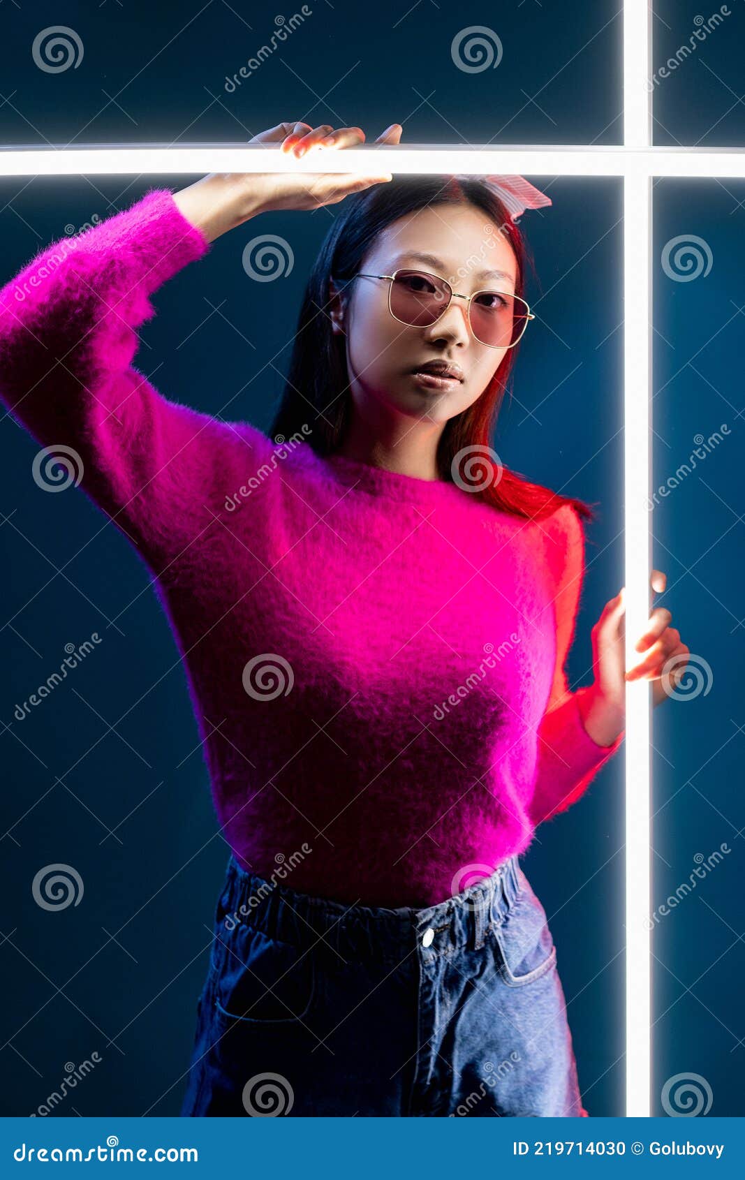 Color Light People Cyberpunk Beauty Neon Girl Stock Photo - Image of ...