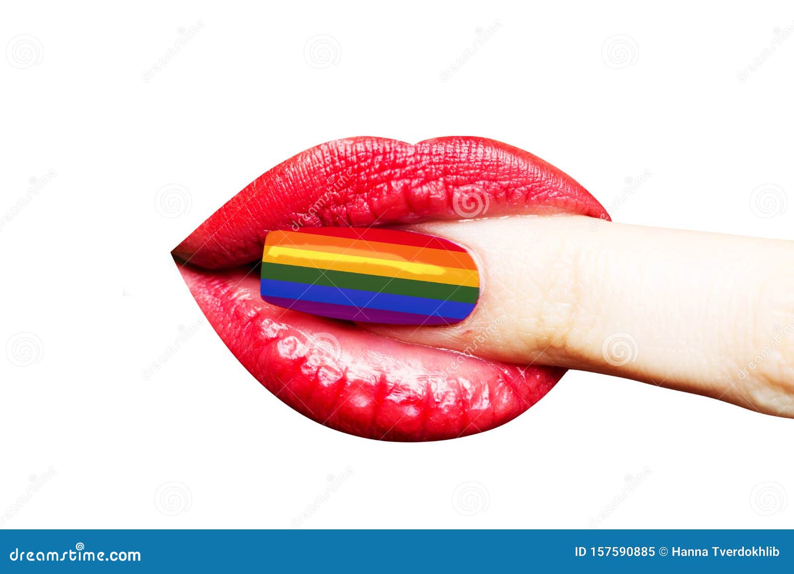 Color Manicomio Bandera Arco Iris De LGBT. La UÃ±a Cerca De La Boca  Femenina. Labios Con LÃ¡piz Labial De Una Joven, Estilo De Maq Imagen de  archivo - Imagen de muchacha, sexo: