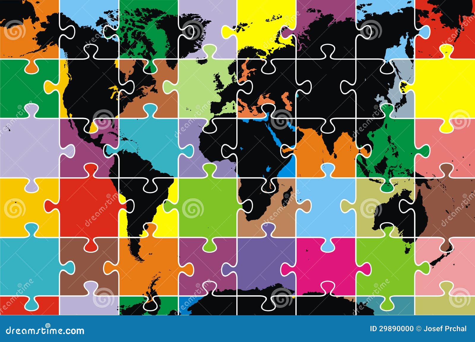 World as puzzle vector. of america - 29890000