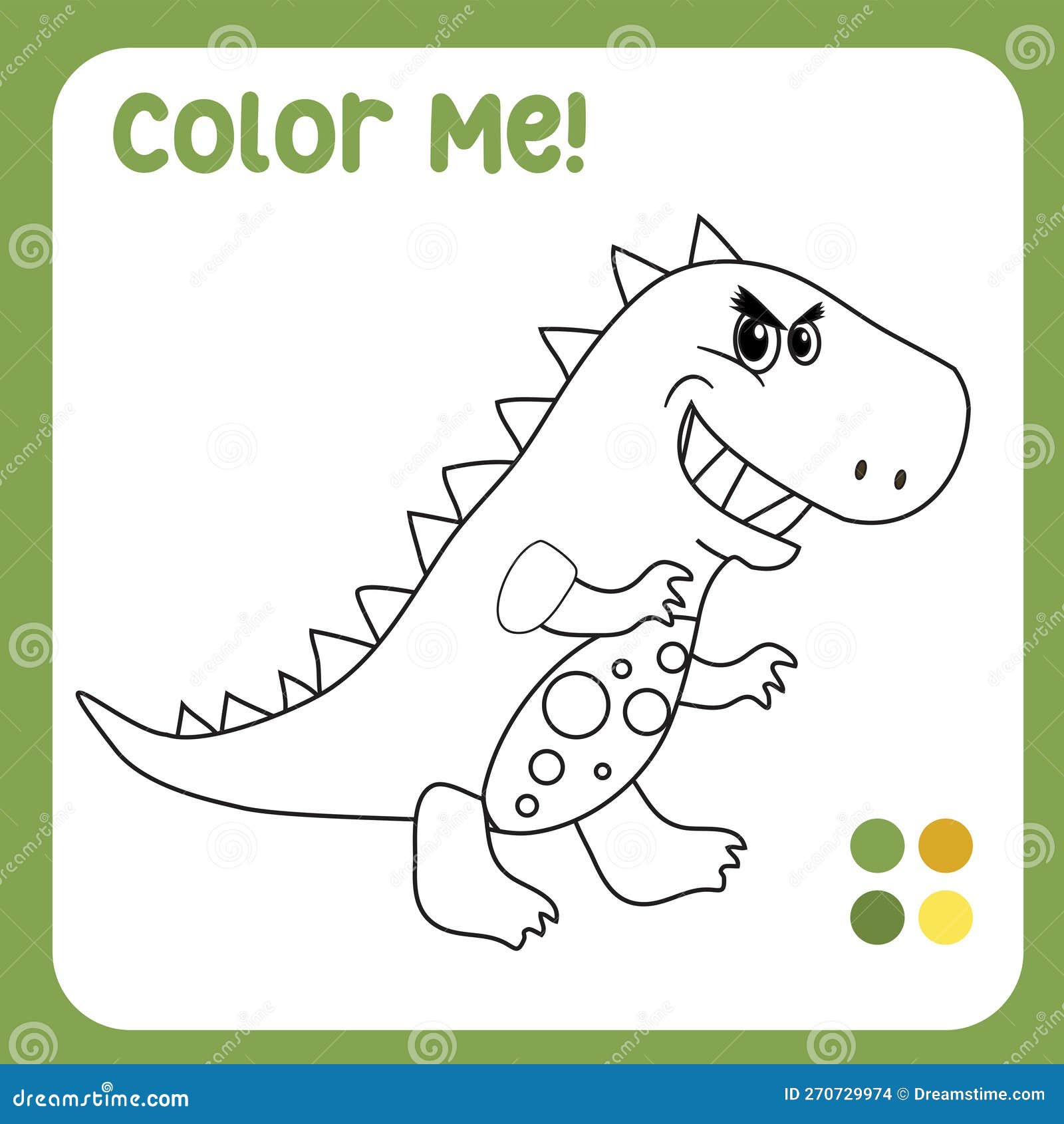 Tyrannosaurus rex dinosaur coloring page vector illustration