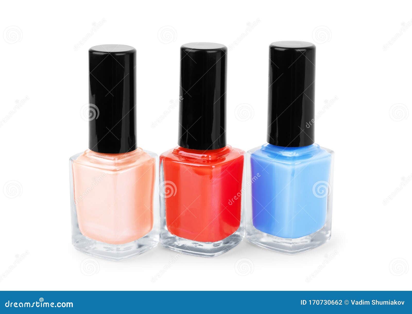 color nail polish  on white background