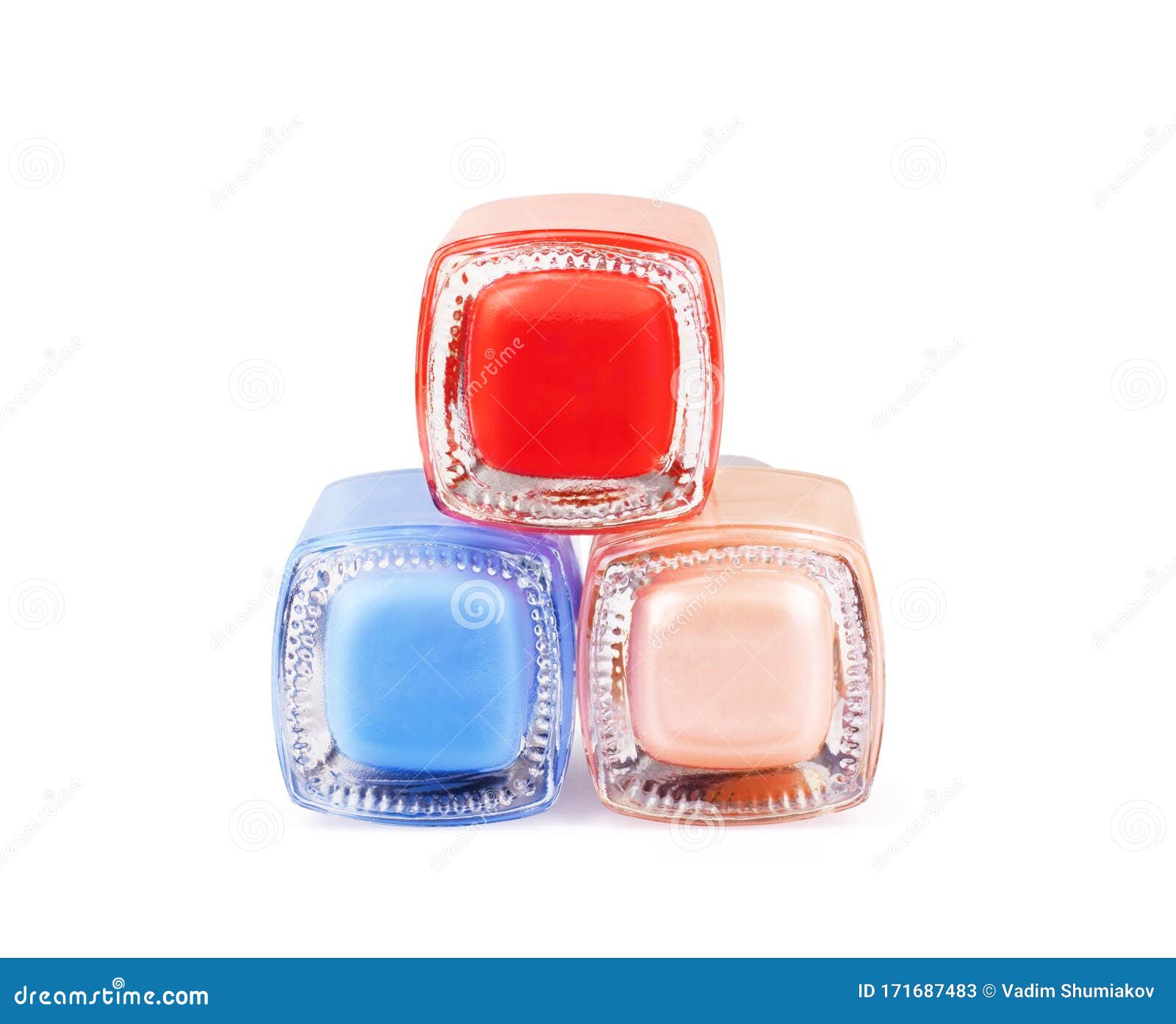 color nail polish  on white background