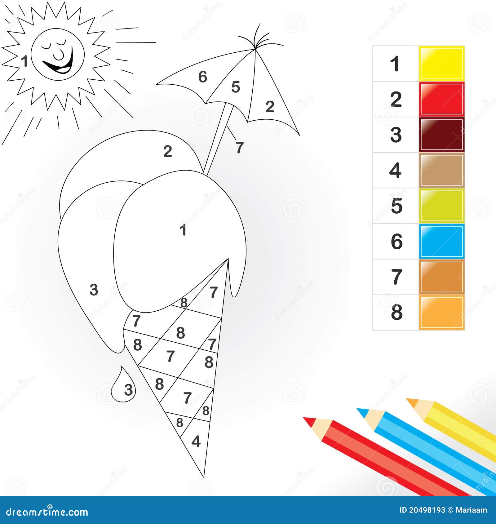 Color By Number Game For Kids Stock Photos - Image: 20498193