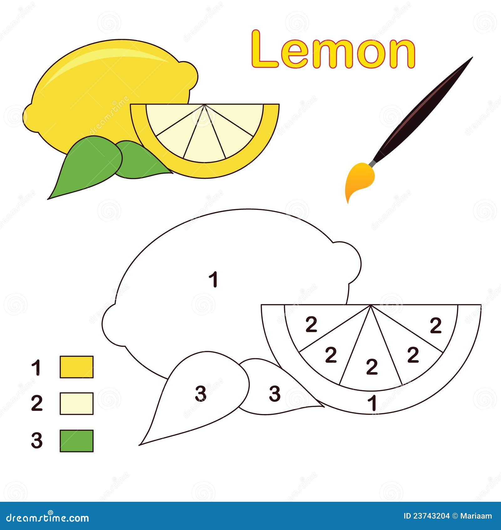 color by number: lemon